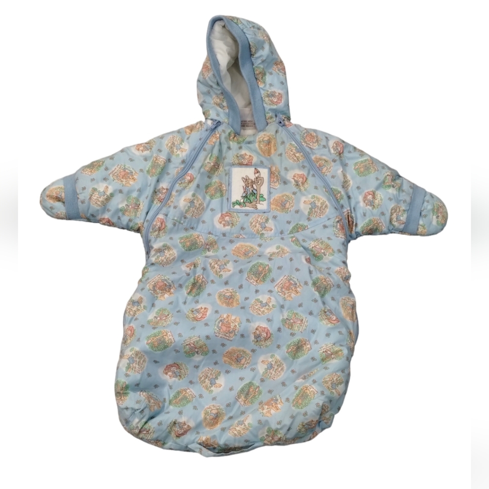 Vintage Beatrix Potter Quiltex Baby Newborn  Winter snow Suit coat Peter Rabbit